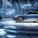 Audi e-tron quattro concept at the International Auto Show 2015 in Frankfurt.