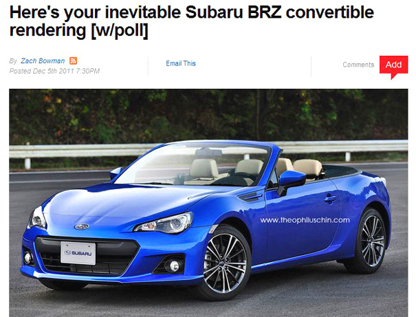 トヨタ86 スバルbrzにはコンバーチブルモデルが存在する Clicccar Com