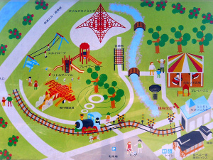 道の駅『歓遊舎ひこさん』隣接の『こどもわくわくパーク』案内図