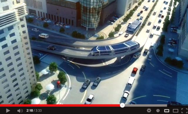 「渋滞中の自動車をまたいで走る近未来型バスが登場 !【動画】」の6枚目の画像