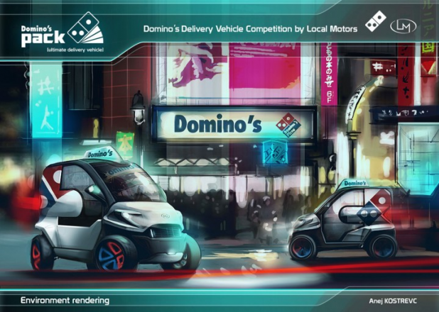 「2013年2月登場のドミノピザを配達するフューチャーカーがスゴい！」の3枚目の画像