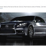 「【速報】 Lexusが2013モデルのLS「 F SPORT」の画像を公開 !」の1枚目の画像ギャラリーへのリンク