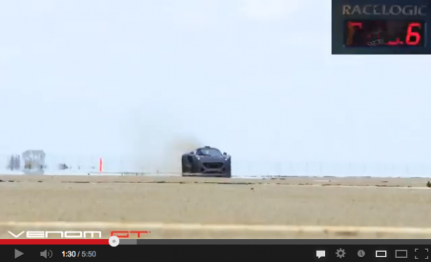 「ヘネシー・ヴェノムGTが時速427.6kmで市販車最速記録を樹立!【動画】」の1枚目の画像