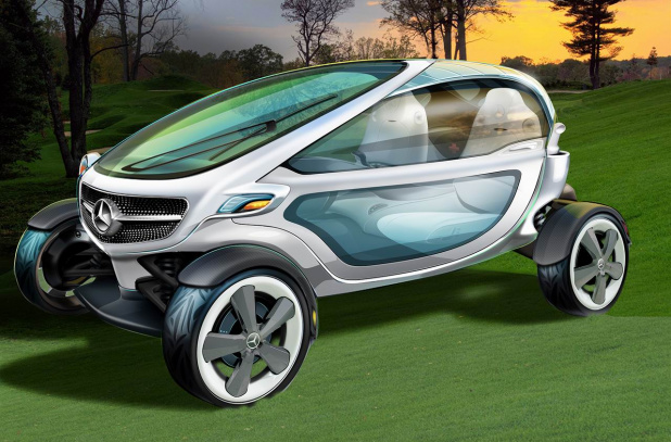 「メルセデス・ベンツ未来のゴルフカートは「ファー」ボタンを装備」の2枚目の画像