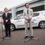 日産が自動運転の実証実験を「高速道路上」で開始 - Nissan's Shiga and Governor Kuroiwa