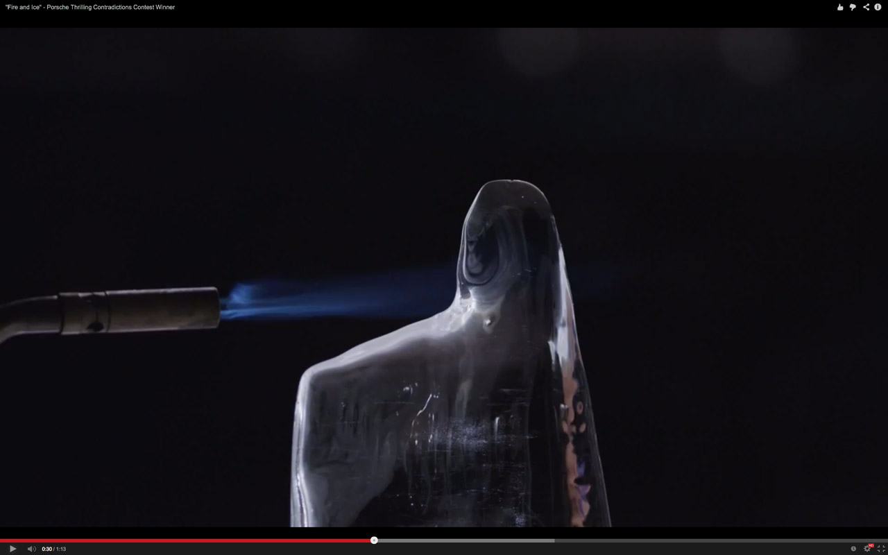 Ice Panamera 03 画像 炎で氷を作る パナメーラの 矛盾 を表現したショートフィルム 動画 Clicccar Com