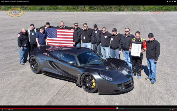 「市販車最速記録ヘネシー・ヴェノムGTが時速435.31キロで更新!【動画】」の1枚目の画像