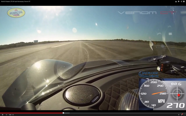 「市販車最速記録ヘネシー・ヴェノムGTが時速435.31キロで更新!【動画】」の2枚目の画像