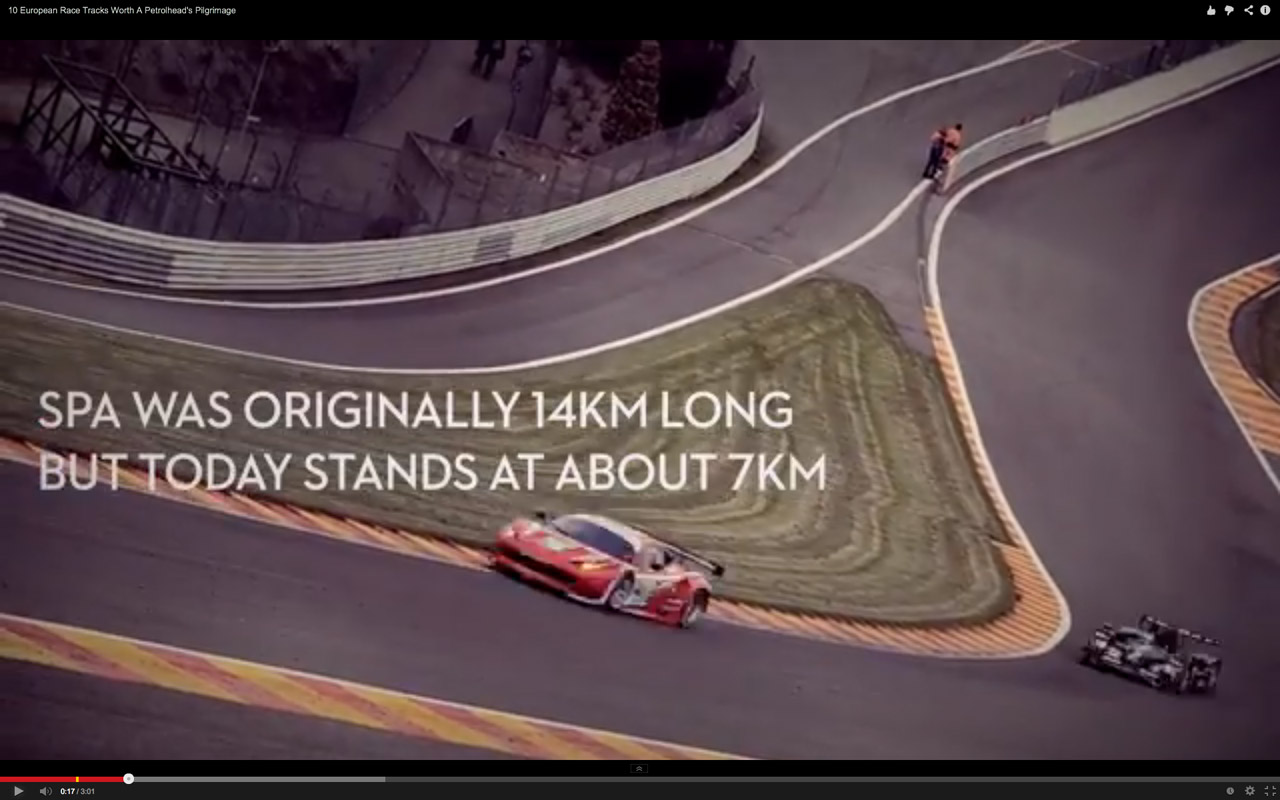 欧州を代表する10のサーキットを知ってますか?【動画】