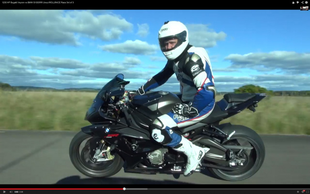 「1200馬力のヴェイロンとビッグバイクBMW S1000RRはどっちが速い？【動画】」の2枚目の画像