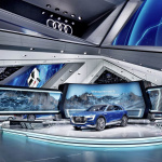 アウディの電気自動車は3モーターの四輪駆動【フランクフルトショー2015】 - Audi booth at the Frankfurt International Motor Show 2015