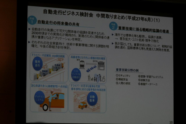 「【東京モーターショー15】自動運転の実現に向けて省庁も応援。ナンバーをつけるハードルは世界一低い？」の7枚目の画像