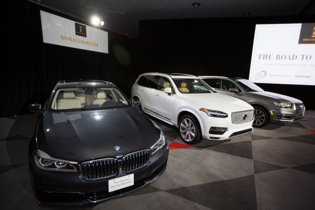 World Luxury Car nominees at the World Car of the Year Awards at the Javits Center in Manhattan, NY March 24, 2016. (Photo: Kevin Hagen)