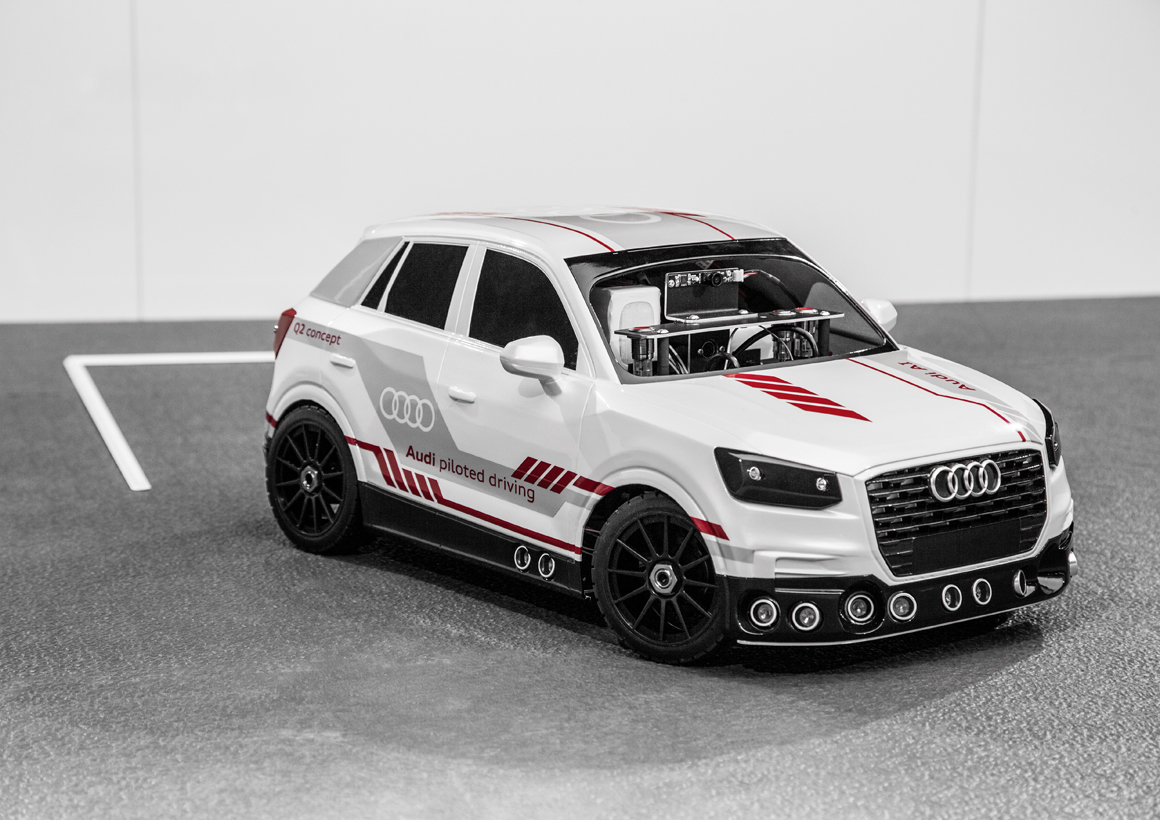 Audi Q2 deep learning concept , model car on a scale of 1:8