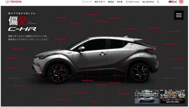 「開発陣が語り、1200枚の写真で魅了する、トヨタ・C-HRのWebサイト」の1枚目の画像