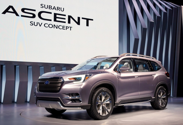「北米販売80万台の実現に向け、スバルが新型SUV「アセント」投入を計画中！」の1枚目の画像