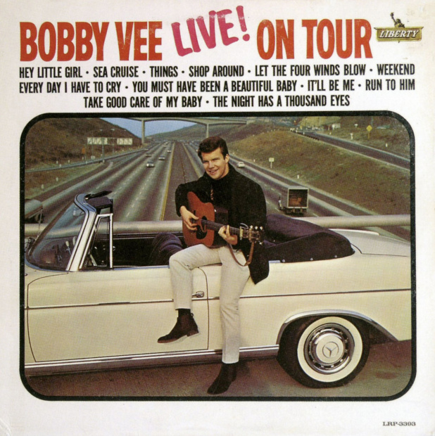 「【カージャケNo.015】悲劇のなかで頑張ったボビーの力みなぎるアルバム。Live! On Tour BOBBY VEE ［ボビー・ヴィー］1965」の1枚目の画像