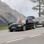 アウディA7次期型、アルプスで大炎上！原因は新開発TFSIエンジンか!? - Audi A7 Mule Fire 2