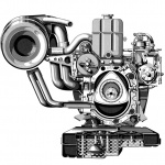 メルセデス・ベンツのロータリーエンジン搭載車「C111」に試乗【RE追っかけ記-7】 - SL-3rotor_JKY