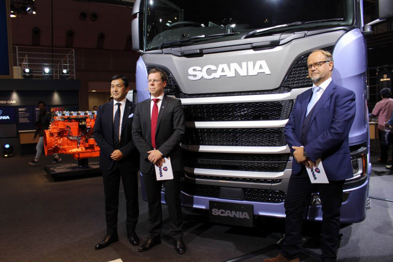 東京モーターショー17 スウェーデンの老舗メーカー スカニア が新型トラックを披露 Clicccar Com