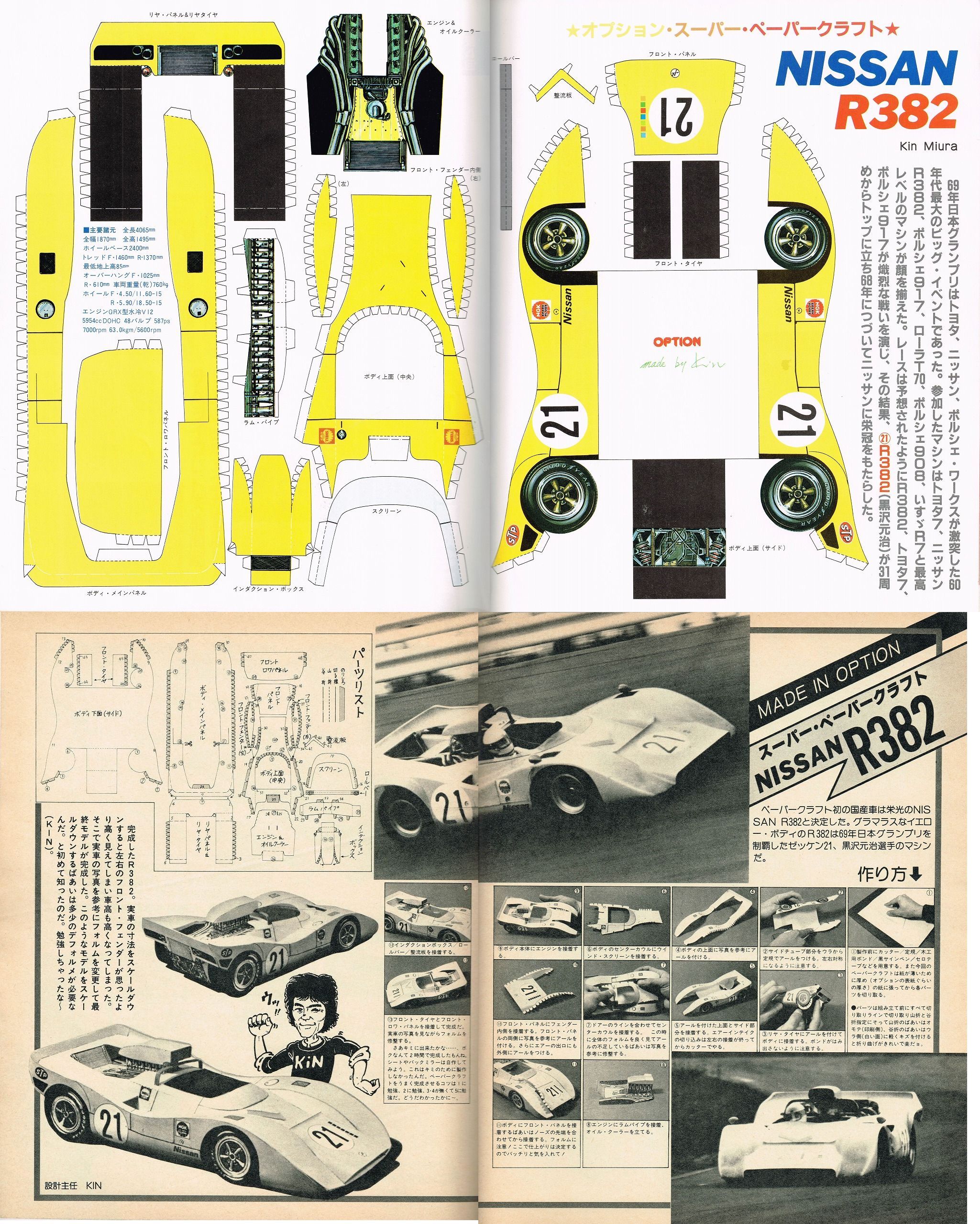 81 08 ﾋﾟｱｯﾂｧ連結1 画像 初期のoptionには 世界のペーパークラフト王 Kinの作品が付属していた Auto Sport Opt Option 1981年6月号 他 Clicccar Com