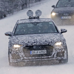 アウディ・A6次期型、生産型パーツを装着して豪雪を走った！ - Audi A6 production lights 1