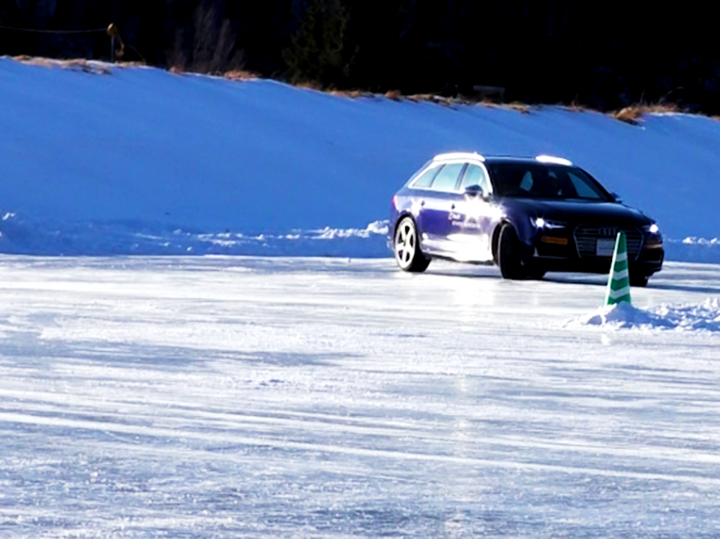 「アウディ・クワトロシリーズを氷上でドライブ。アクセルで面白いほど車体が向きを変えてくれる！」の4枚目の画像