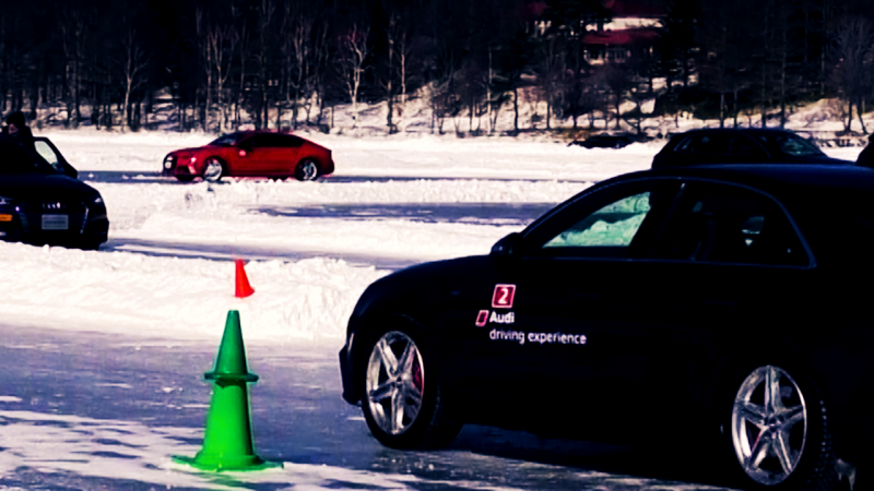 「アウディ・クワトロシリーズを氷上でドライブ。アクセルで面白いほど車体が向きを変えてくれる！」の8枚目の画像