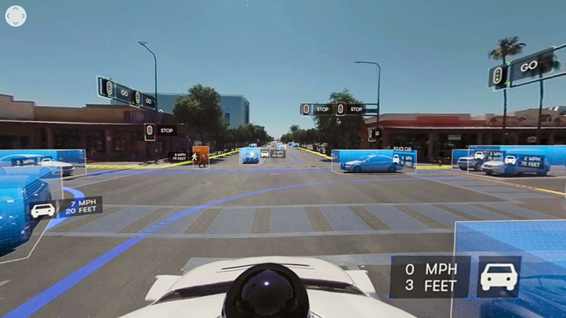 「「Waymo」が公道を自動運転車で走行する様子を収めた360°動画を公開」の3枚目の画像