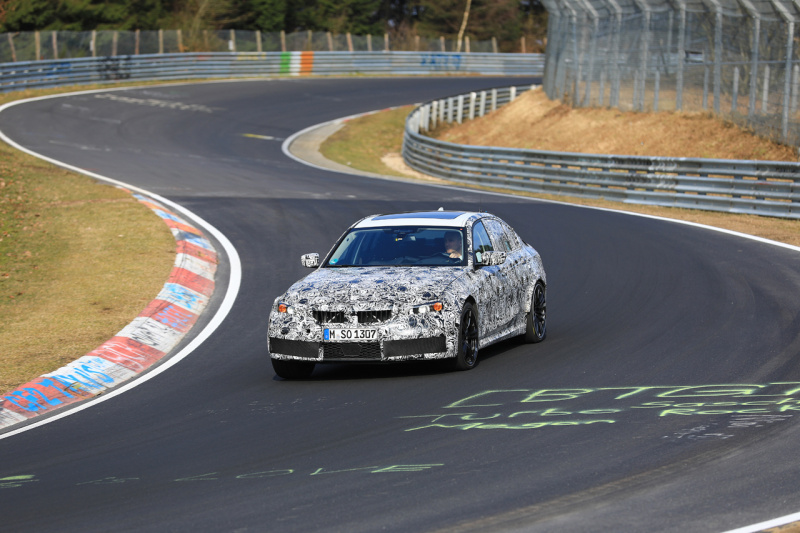 「BMW・M3次期型、マイルドハイブリッド搭載した500馬力のハイパワーをニュルで解放！」の2枚目の画像