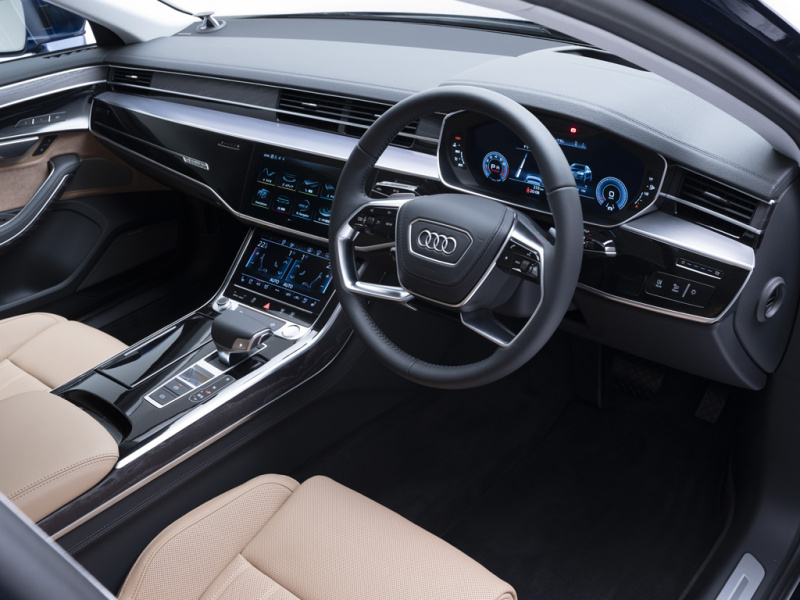 「【新車】新型アウディ・A8発表。日本では自動運転「レベル3」はお預けも、最新技術を満載」の2枚目の画像