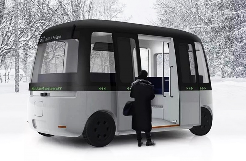 「「無印良品」がフィンランドの自動運転バスをデザイン。2020年に実用化へ」の1枚目の画像