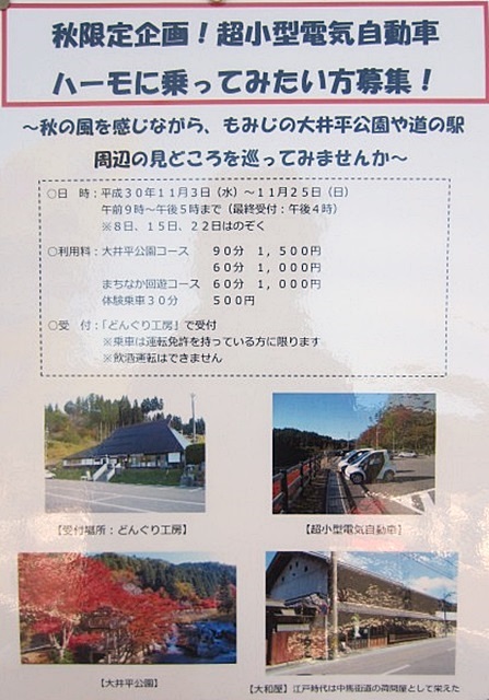 「紅葉の中を超小型EV「ハーモ」でドライブできるイベントが愛知県で開催中」の2枚目の画像