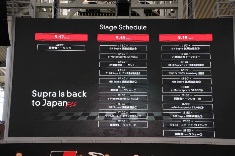 「試乗＆同乗から「タミヤフェスティバル」まで新型スープラ祭り!! 「Supra is back to Japan Fes」が開催」の3枚目の画像