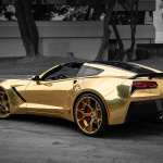 ラスト・C7コルベットをド派手に装飾！ 金ピカ仕様のカスタムモデルが初公開 - 3788a212-gold-wrapped-corvette-c7-with-widebody-kit-and-forgiato-wheels-8