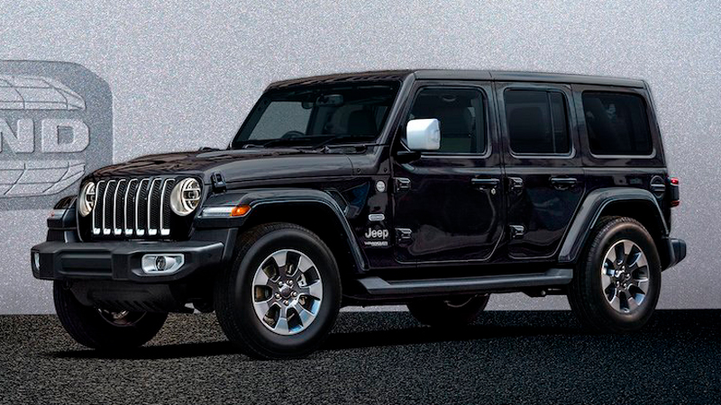 All New 18 Jeep Wrangler Sahara 画像 ブラックにシルバーアクセントが際立つジープ ラングラー アンリミテッド オーバーランド が5 852 000円で登場 新車 Clicccar Com