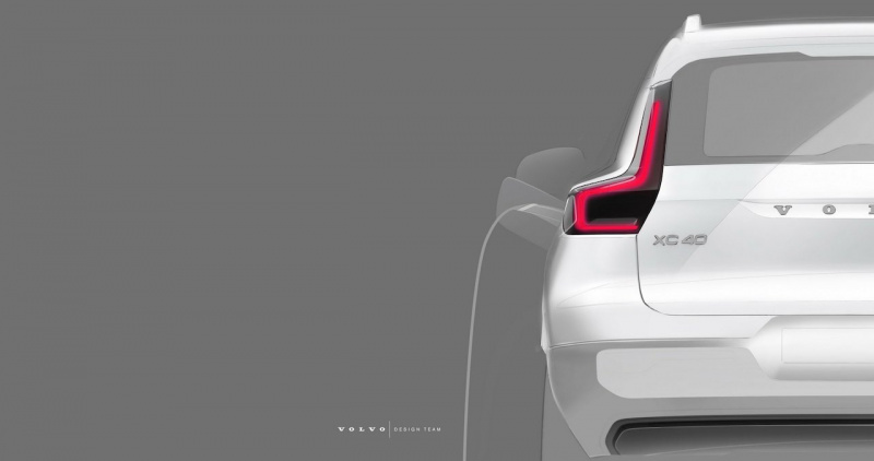 「ボルボ初の量産EV「XC40」のデビューは10月16日。ティザースケッチが公開」の8枚目の画像
