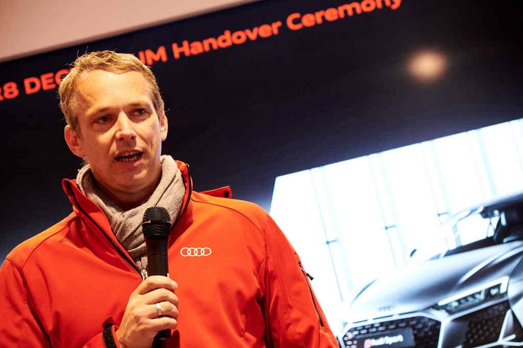 Audi R8 Decennium 14 画像 日本向けはわずか10台の特別なaudi R8 Audi R8 Decennium の 納車式が富士スピードウェイで開催 新車 Clicccar Com