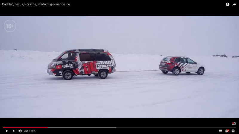 「トラクション最強SUVはどれ？　キャディラック、ポルシェ、レクサスが雪上綱引き対決！【動画】」の1枚目の画像