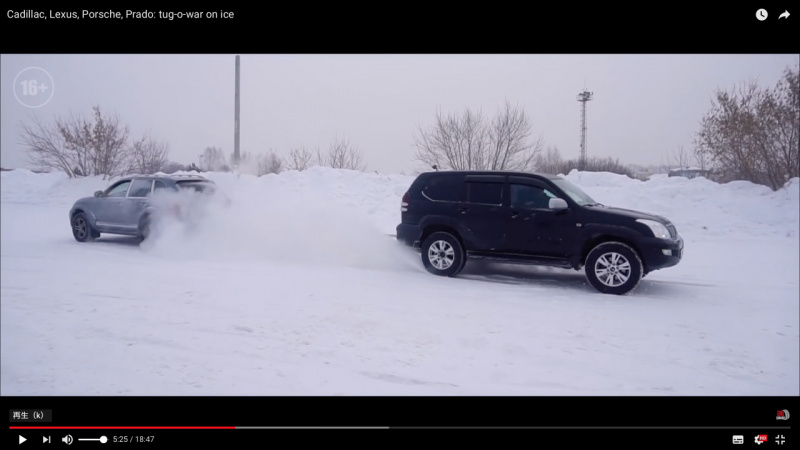 「トラクション最強SUVはどれ？　キャディラック、ポルシェ、レクサスが雪上綱引き対決！【動画】」の3枚目の画像