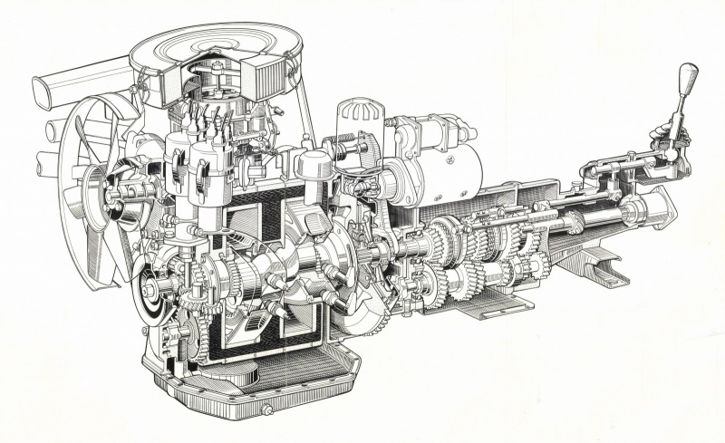 L10Aエンジンの透視図。