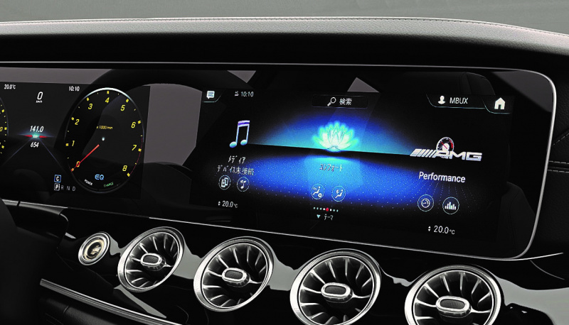 「メルセデス AMG GT 4 ドアクーペが一部改良。対話型インフォテインメントシステムの「MBUX」を標準化【新車】」の1枚目の画像