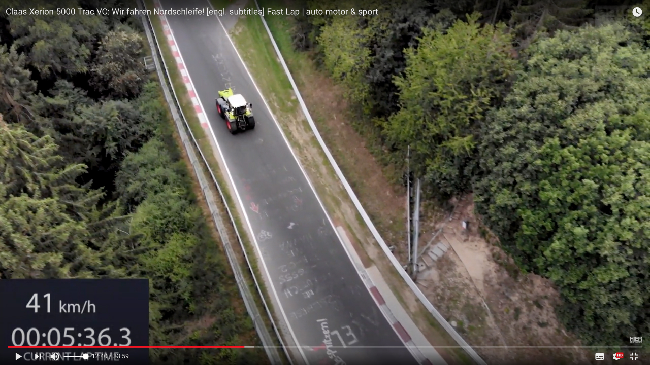 トラクターでニュルブルクリンク05 画像 えっ キミが走るの 500馬力オーバーのトラクターがニュルブルクリンク北コースをアタック 動画 Clicccar Com