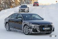 新設計のまったく新しいグリルやヘッドライトを確認！アウディ高性能セダン「S8」が大幅改良へ - Audi S8 facelift 18