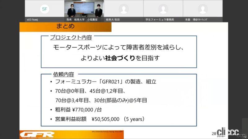 「オンラインで開催された「学生フォーミュラ日本大会2021」は神戸大学が初優勝を遂げる」の3枚目の画像