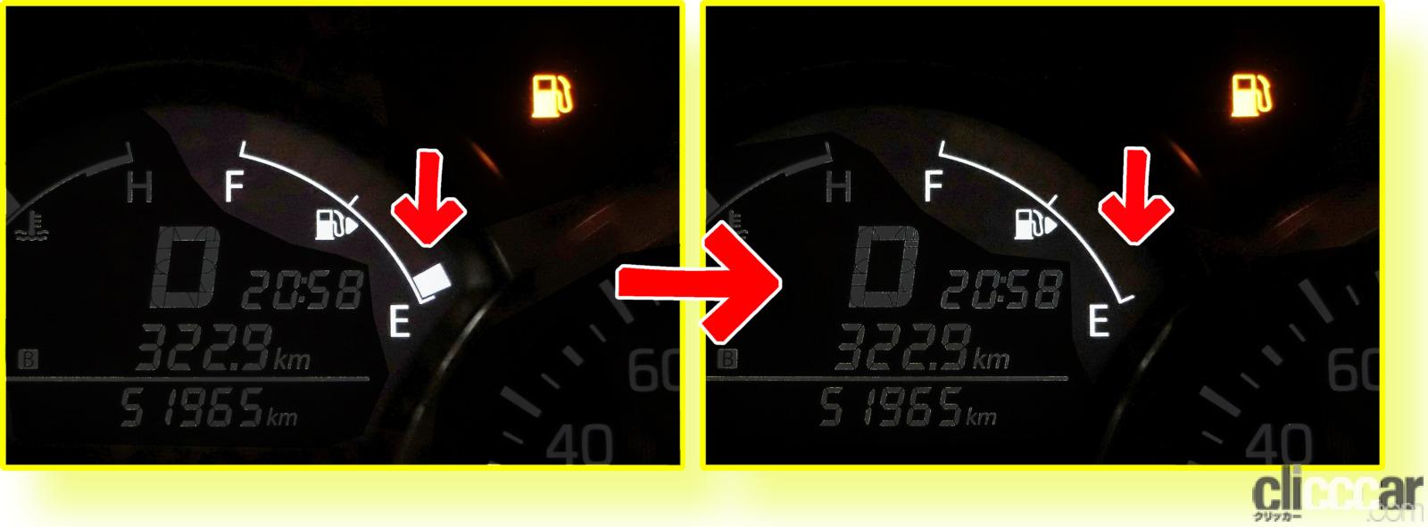 「燃料残量警告灯点灯後の走行可能距離は？給油量と平均燃費から計算で割り出してみた」の21枚目の画像