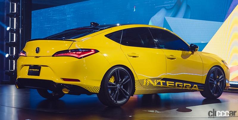 「ホンダが新型「インテグラ」を公開！NSXのボディカラーを纏ったターボ仕様。2022年前半に発売へ」の2枚目の画像