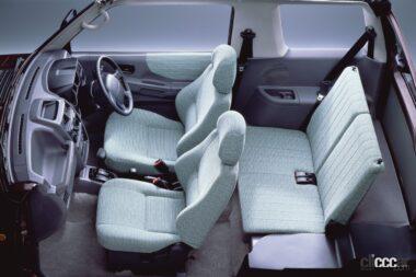 1995年発売のパジェロジュニアのシート配列、4人乗車で荷室がやや狭い