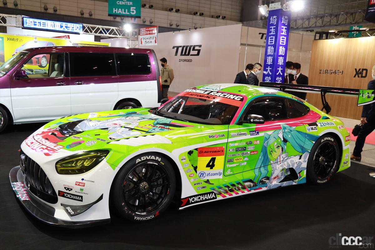 埼玉自動車大学校ブースでグッドスマイル 初音ミク Amgの22参戦モデルを展示 東京オートサロン22 Clicccar Com