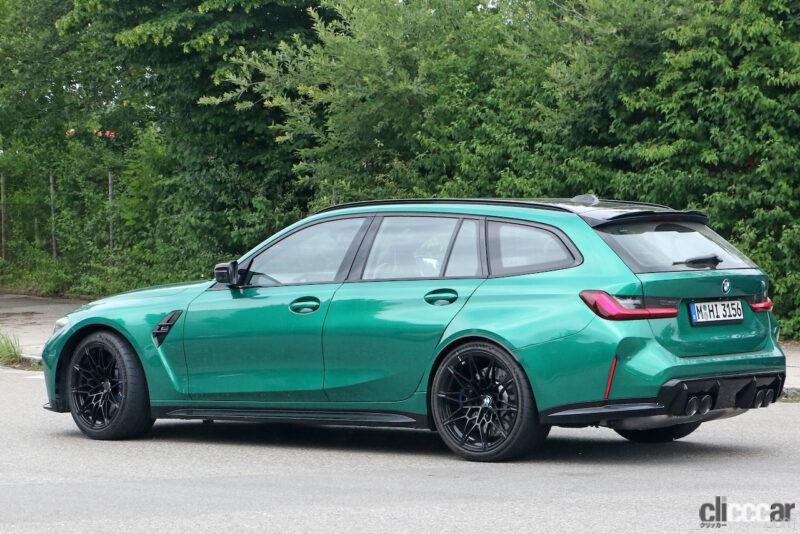 「BMW新型M3ツーリング。未公開の「マン島グリーン」カラーのプロトタイプを激写」の10枚目の画像